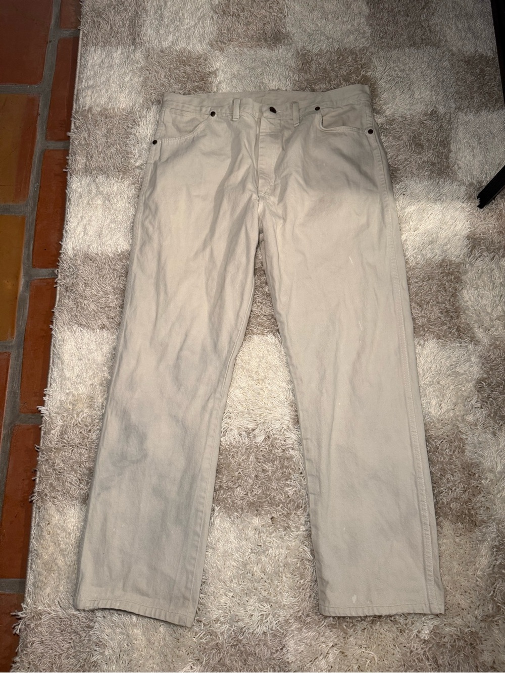 Men's Straight Fit Beige Jeans
